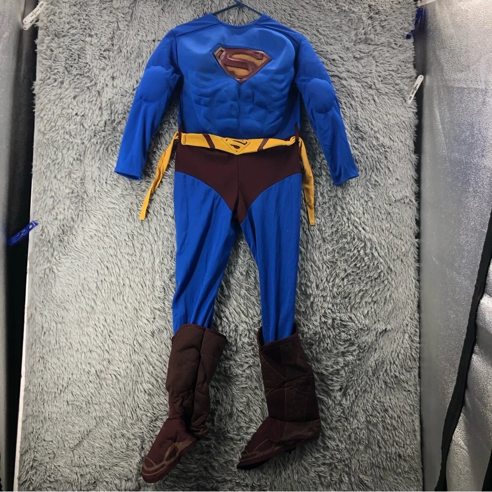 Rubies Superman Costume Boys Size Large Muscled Chest Super Man Halloween